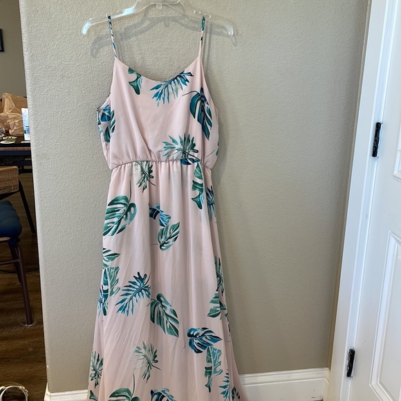 Peach Love California Summer Lovin' Palm Print Romper Maxi Size L - Picture 3 of 7